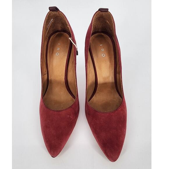 IRO Burgundy Suede/Leather Pumps Women's Size 37 (US 6.5) - Picture 4 of 15